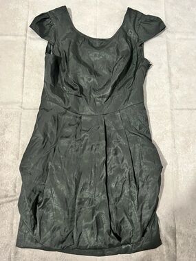 Twelve by Twelve dark grey Satiny Dress Label Detail bow back